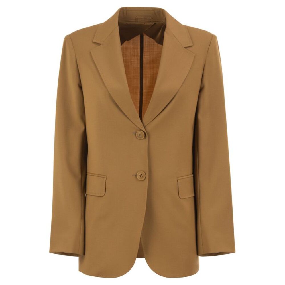 Maxmara Studio Women Mstassenzi – Pure Virgin Wool Single-Breasted Blazer